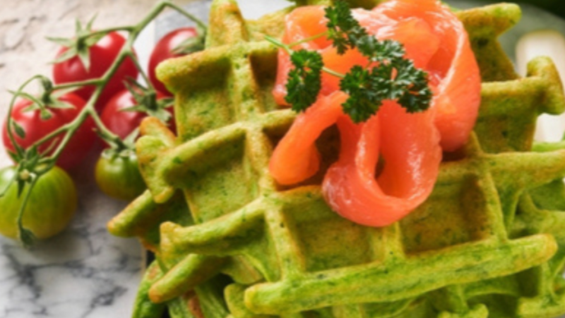 Recette de Gaufre aux épinards et pommes de terre⁣