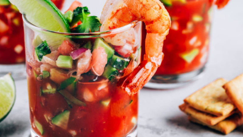 Recette de Verrines crevettes et fruits exotiques ⁣