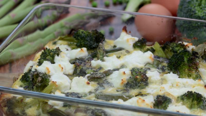 Recette de quiche sans pâte aux légumes verts