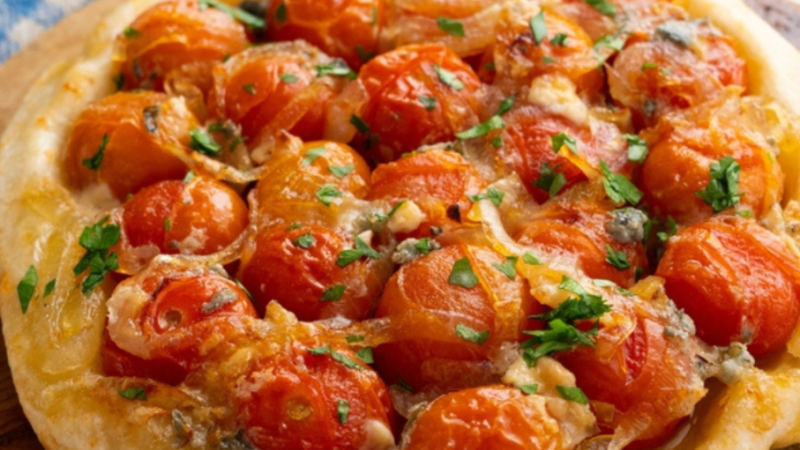 Recette de Tatin échalotes et tomates cerise 