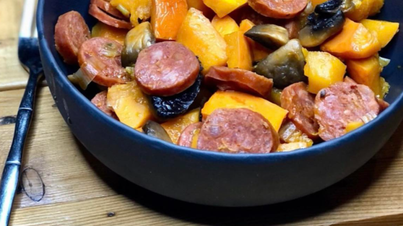 Recette de mijoté de courge au chorizo