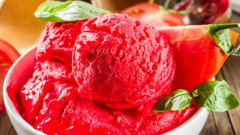 Recette de glace tomate-basilic