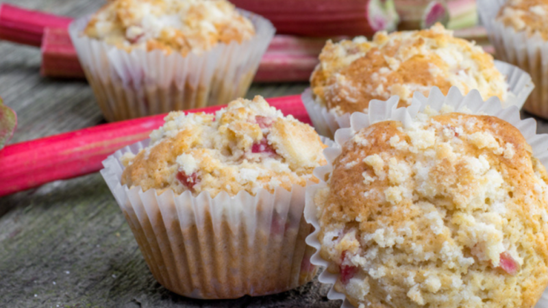 Recette de muffins à la rhubarbe