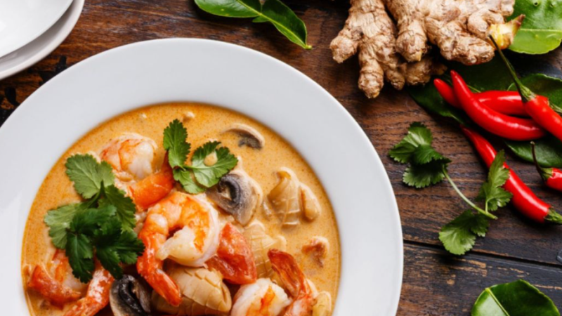 La recette de soupe de crevettes et coco