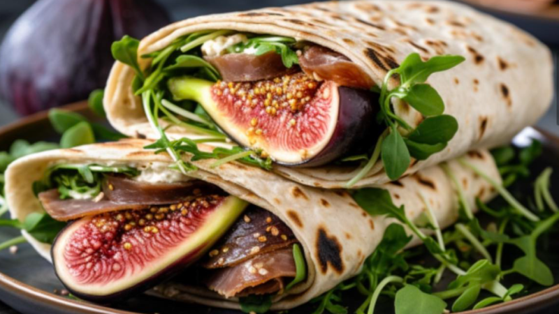 Recette de wrap aux figues et viande des grisons