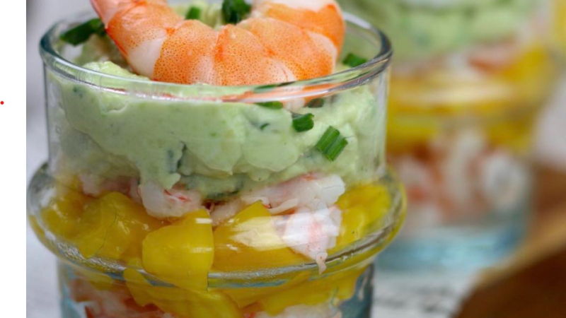 Recette de verrine avocat crevette mangue