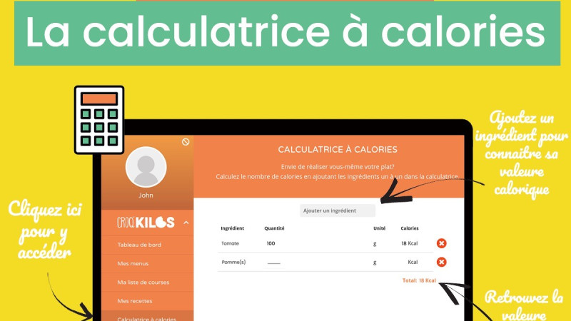 La calculatrice à calories Croq'Kilos